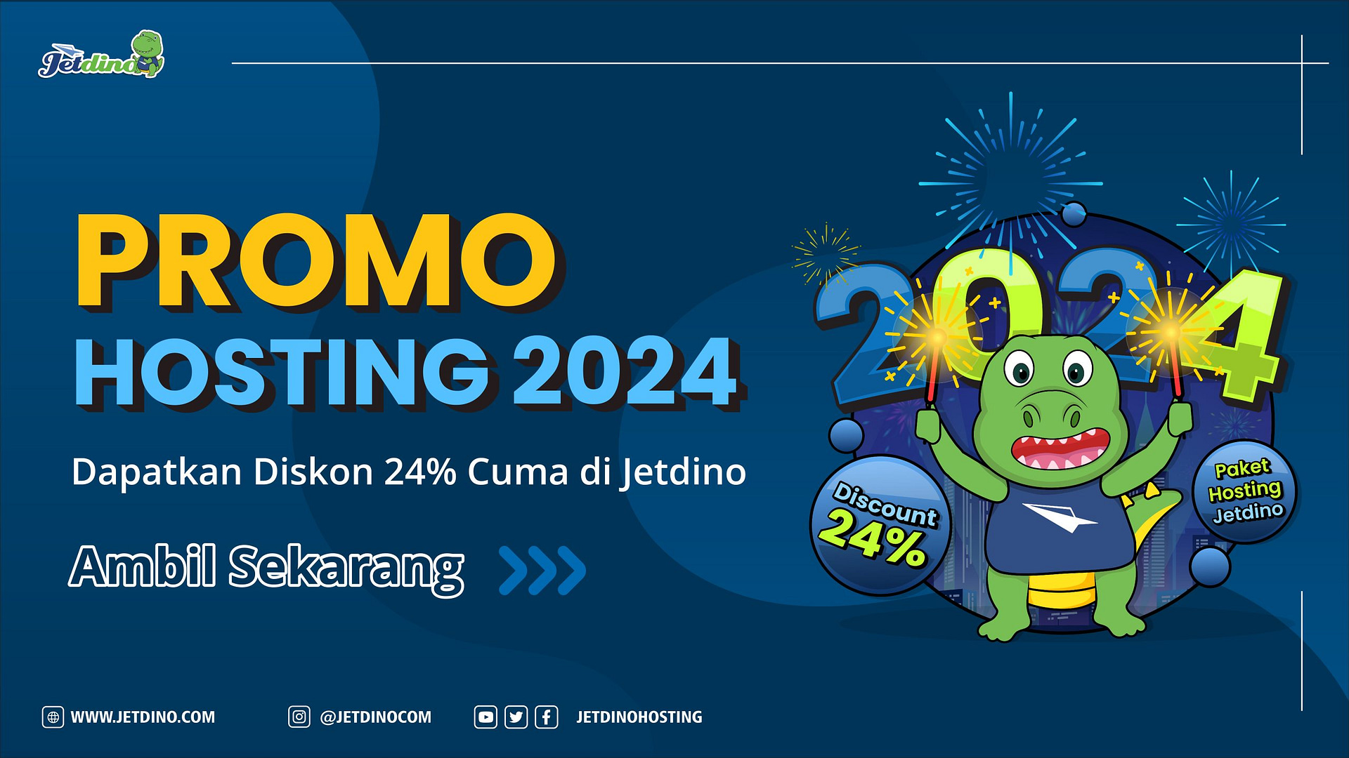 Promo Hosting 2024, Dapatkan Diskon 24% Cuma di Jetdino Ambil Sekarang!